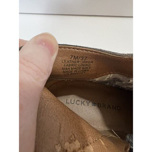 Lucky Brand Womens' Suede Ankle Boots Size 7M Gray Zip Up Boho Western Cowgirl - Picture 9 of 13